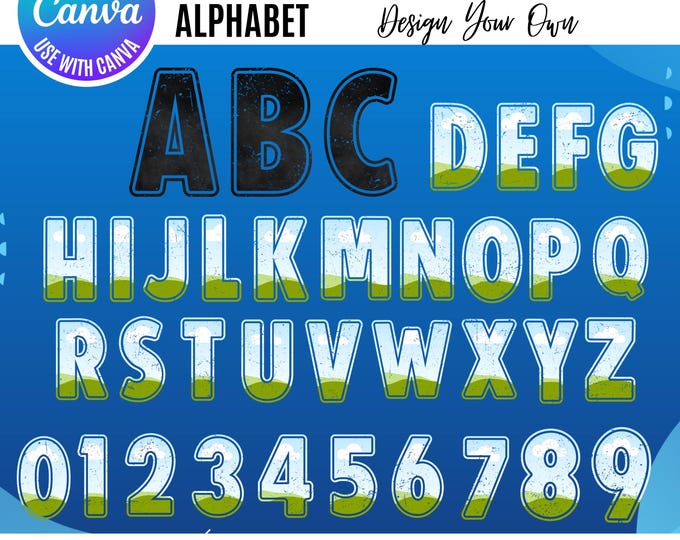 Varsity Sports Letters Canva Frame Template, Fill your own letters, Grunge Varsity College Letter, College Alphabet, Canva Alphabet template