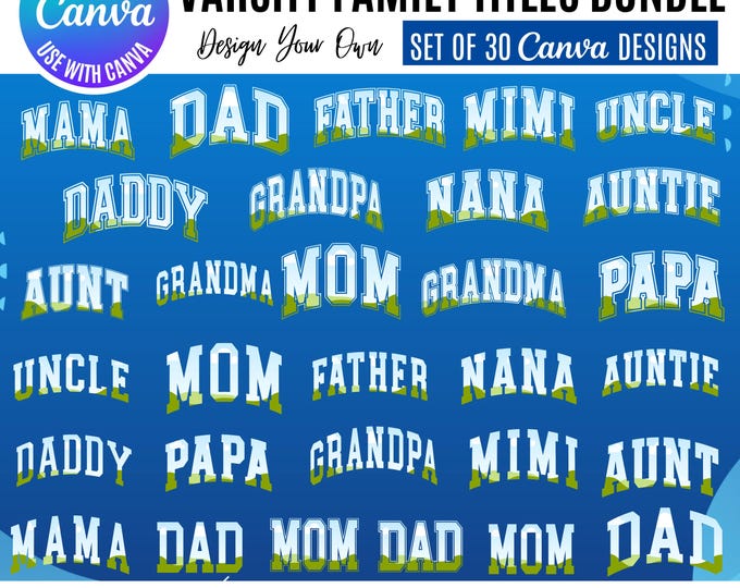 Family Titles Canva Frames Bundle: Drag & Drop Templates (Digital Download)