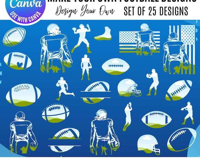 Football Canva Bundle, Canva Fall Football templates, fall football bundle, football season canva, game day template, canva sports bundle