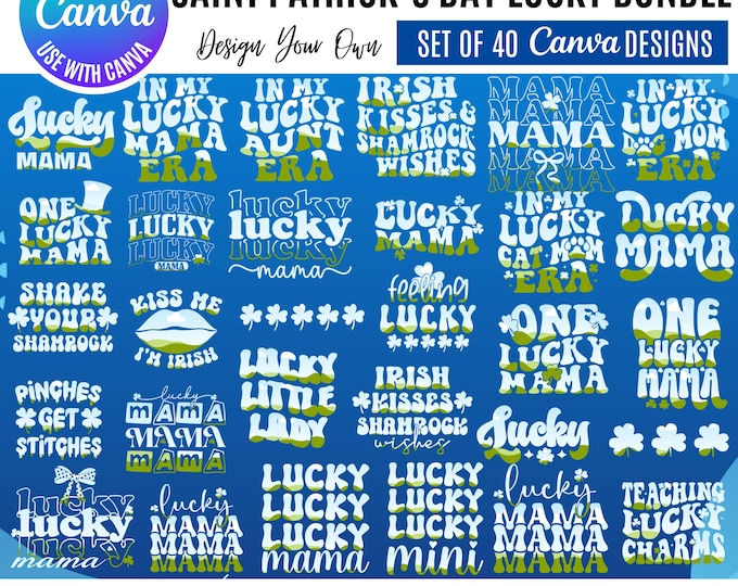 Saint Patrick's Day Lucky Canva Bundle, Editable Canva Templates: Canva Templates (Digital Download), Saint Patrick's Day Canva designs