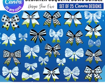 Coquette Designer Bows Canva Frame Templates: Drag & Drop Photo (Digital Download), Canva Coquette Bows, Coquette Canva