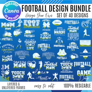 Football Canva Bundle, Canva Fall Football templates, fall football bundle, football season canva,  game day template,  canva sports bundle