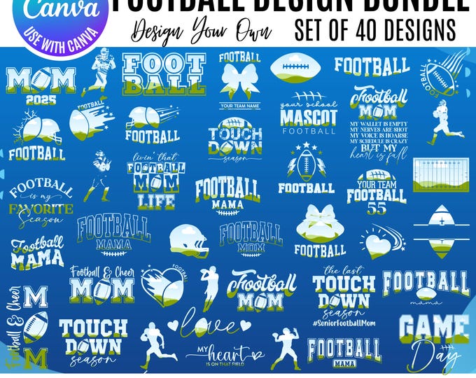 Football Canva Bundle, Canva Fall Football templates, fall football bundle, football season canva,  game day template,  canva sports bundle