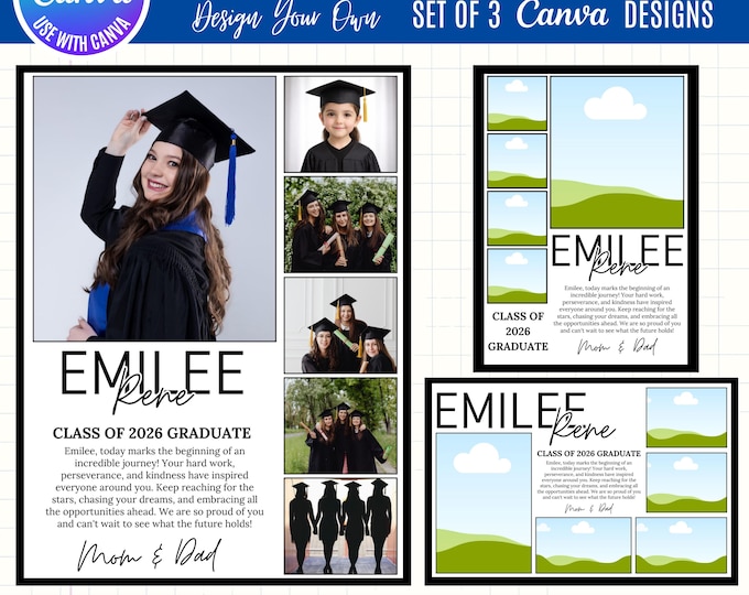 Canva Graduation Yearbook Ad Templates, Full, Half, Quarter Page Designs (Digital Download)