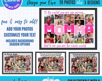 Mom Photo Collage Template: Mother's Day Gift (Canva Digital Download)