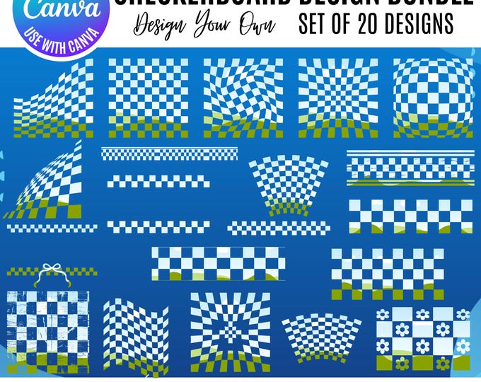 Checkerboard Canva Frame Template, checker board Canva templates, checker designs, Canva retro checkerboard frames, Canva Checkerboard frame