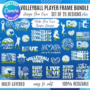 Volleyball Canva Templates Bundle: Editable Designs (Digital Download