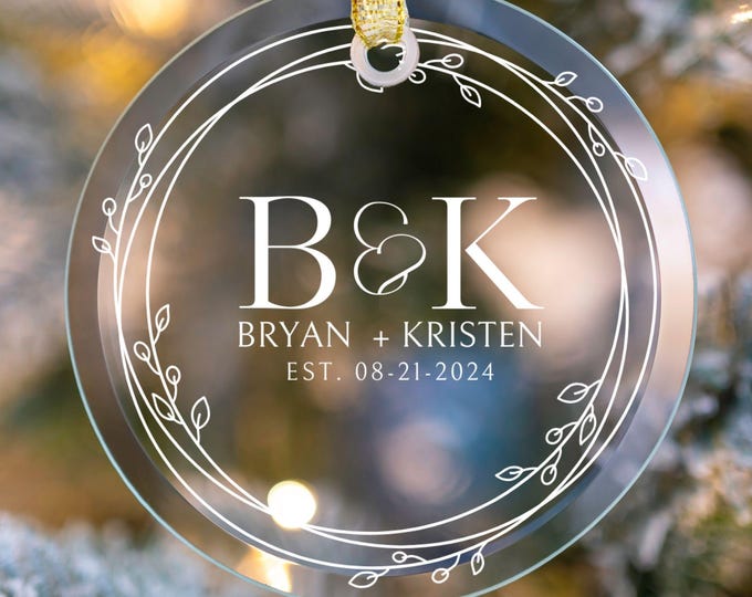 First Christmas Married Ornament Mr and Mrs Ornament 2024 Newlywed Gift Married Christmas Ornament Personalized Wedding Ornament Custom Wedd