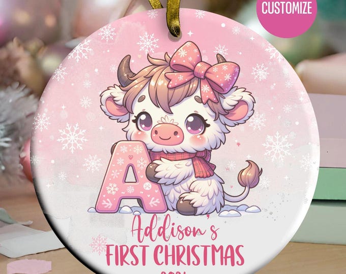 Personalized Baby's First Christmas Ornament 2024 New Baby Gift Baby Shower 1st Christmas Gift Baby Keepsake Ornament Custom Name Ornament