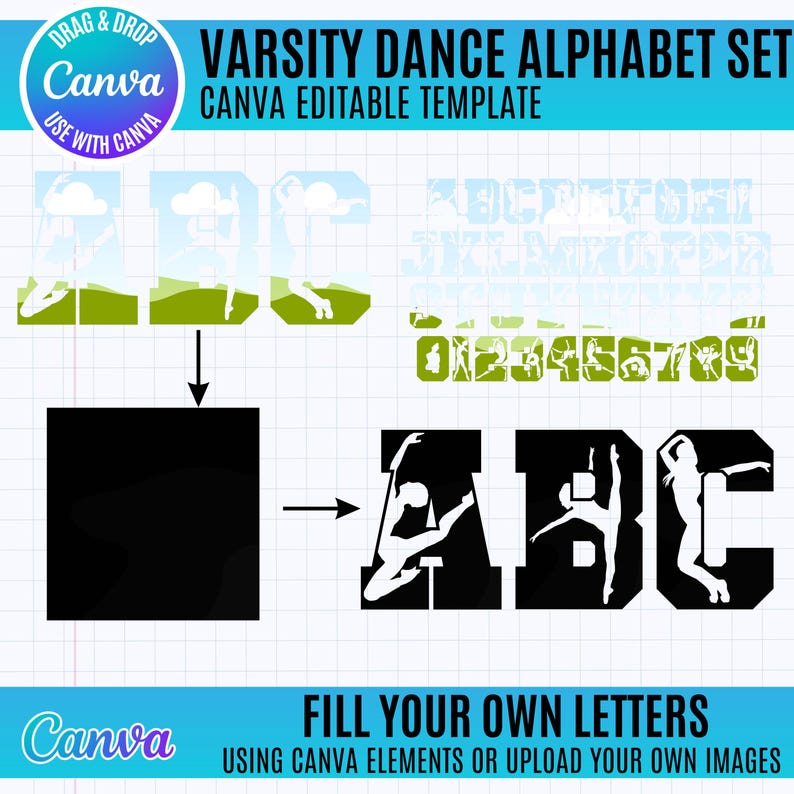 Dance Alphabet Canva Frame Template: Ballet Letters (digital Download ...