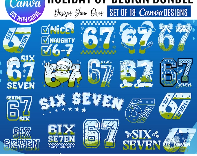 Six Seven Christmas Canva Designs Bundle (Digital Download)