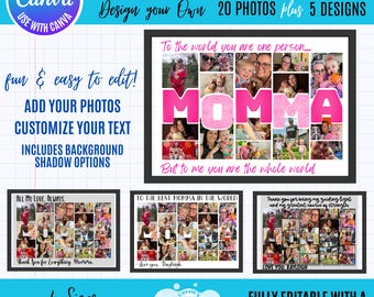 Mom Photo Collage Template: Mother's Day Canva Gift (Digital Download)
