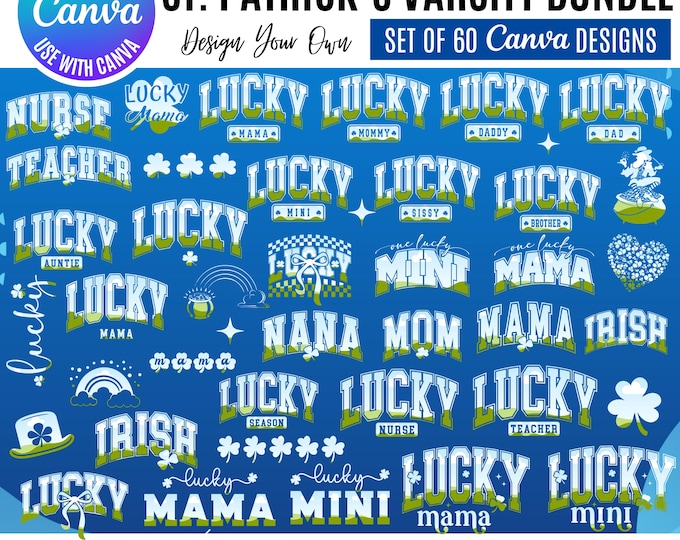 Saint Patrick’s Day Canva Bundle, Editable Canva Templates: Canva Templates (Digital Download), Varsity Lucky Designs, St. Paddy’s Day Graph