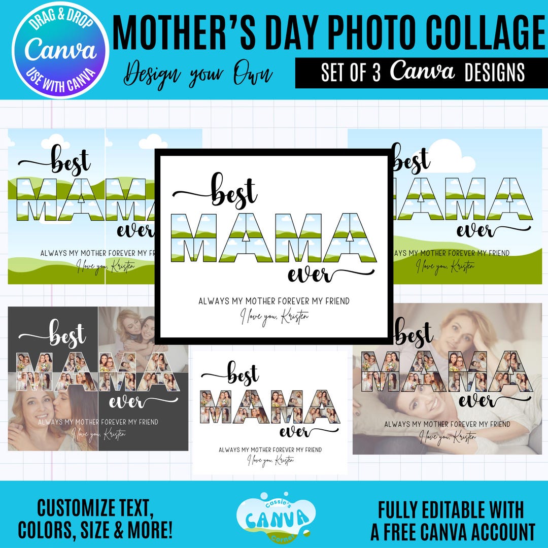 Mother’s Day Canva Photo Bundle, Editable Mama Photo Template ...