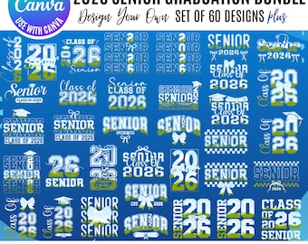 Senior Class of 2026 Canva Bundle, Canva Senior Templates, 2026 graduation designs, Drag & Drop senior, 2026 canva coquette templates