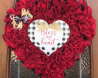 Buffalo check red black white heart Valentine’s Day wreath decor, heart wreath, best seller, Valentine’s decor