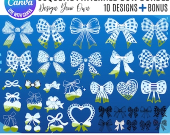 Coquette Bows Canva Frame Templates: Drag & Drop Photo (Digital Download)