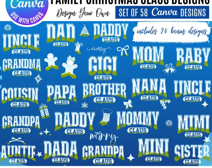 Matching Christmas Family: Matching Shirt Canva Templates (Digital Download)