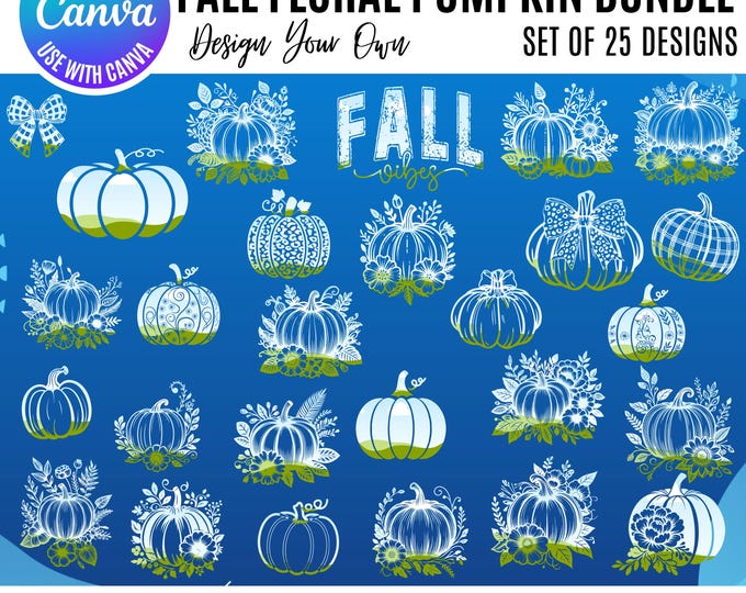 Canva Fall Pumpkins, floral pumpkin templates, Canva Pumpkin frames, Fall Canva pumpkins, Canva Fall designs, Canva floral Fall designs