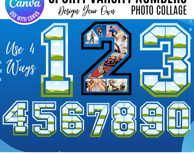 Canva photo collage Frames, photo collage numbers, Canva collage frames, Canva numbers, Canva sport collage numbers, photo canva frames