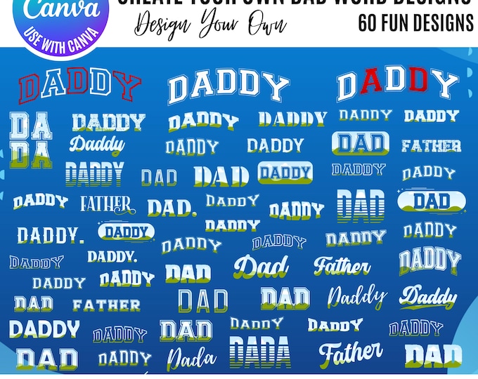 Dad Canva Frame Bundle, Canva Dad Templates, Daddy Canva Designs, Create your own Dad designs, Drag & Drop Dad designs, Layered Dad frames