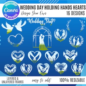 Wedding Canva Frames, Canva Wedding Templates, Wifey Canva Templates, Templates for Wedding, Wedding Design Templates, Drag & Drop Templates