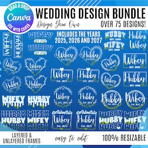 Wedding Canva Frames, Canva Wedding Templates, Wifey Canva Templates, Templates for Wedding, Wedding Design Templates, Drag & Drop Templates