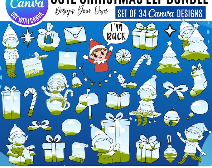 Canva Christmas Elf | Canva Holiday Design Elements (Digital Download)