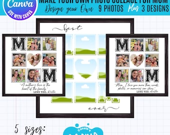 Mom Photo Collage Template: Mother's Day Canva Design (Digital Download)