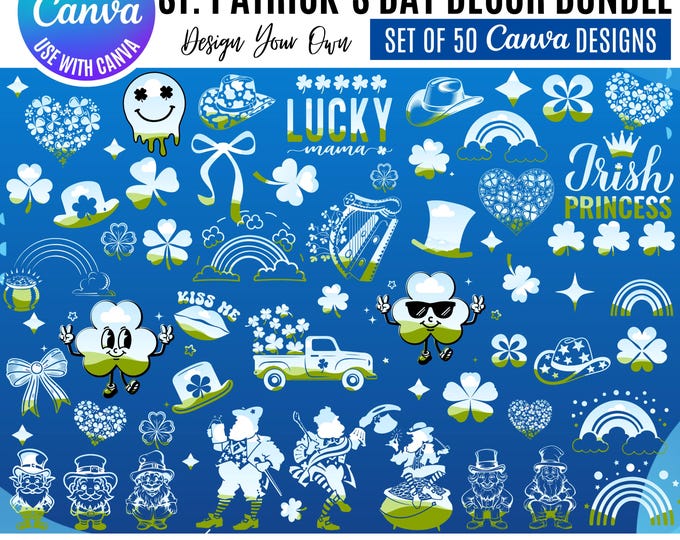 Saint Patrick's Day Canva Bundle, Editable Canva Templates: Canva Templates (Digital Download), Saint Patrick's Day Canva designs, St Paddy