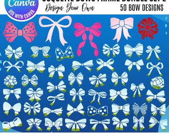 Coquette Bow Canva Template: Editable Frames (Digital Download