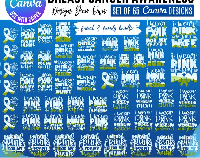 Breast Cancer Awareness Canva Designs: Pink Ribbon Templates (Digital Download)