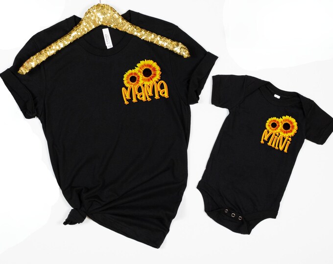 Mama and Mini Matching Sunflower Shirt Mothers Day Gift Mom and Daughter Matching Mommy and Me Shirt Outfit for Mothers Day Mother Daughter