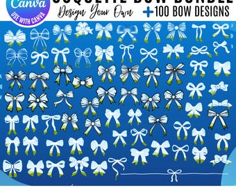 Coquette Bows Canva Editable Frame, Coquette Canva Templates Bundle, Ribbon Bow Canva Template, Drag and Drop Photo, Editable frame template