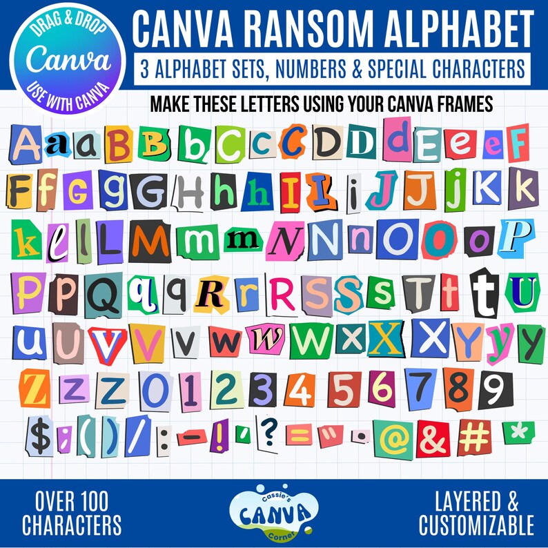 Ransom Letter Canva Clipart: Cutout Magazine Alphabet (digital Download ...