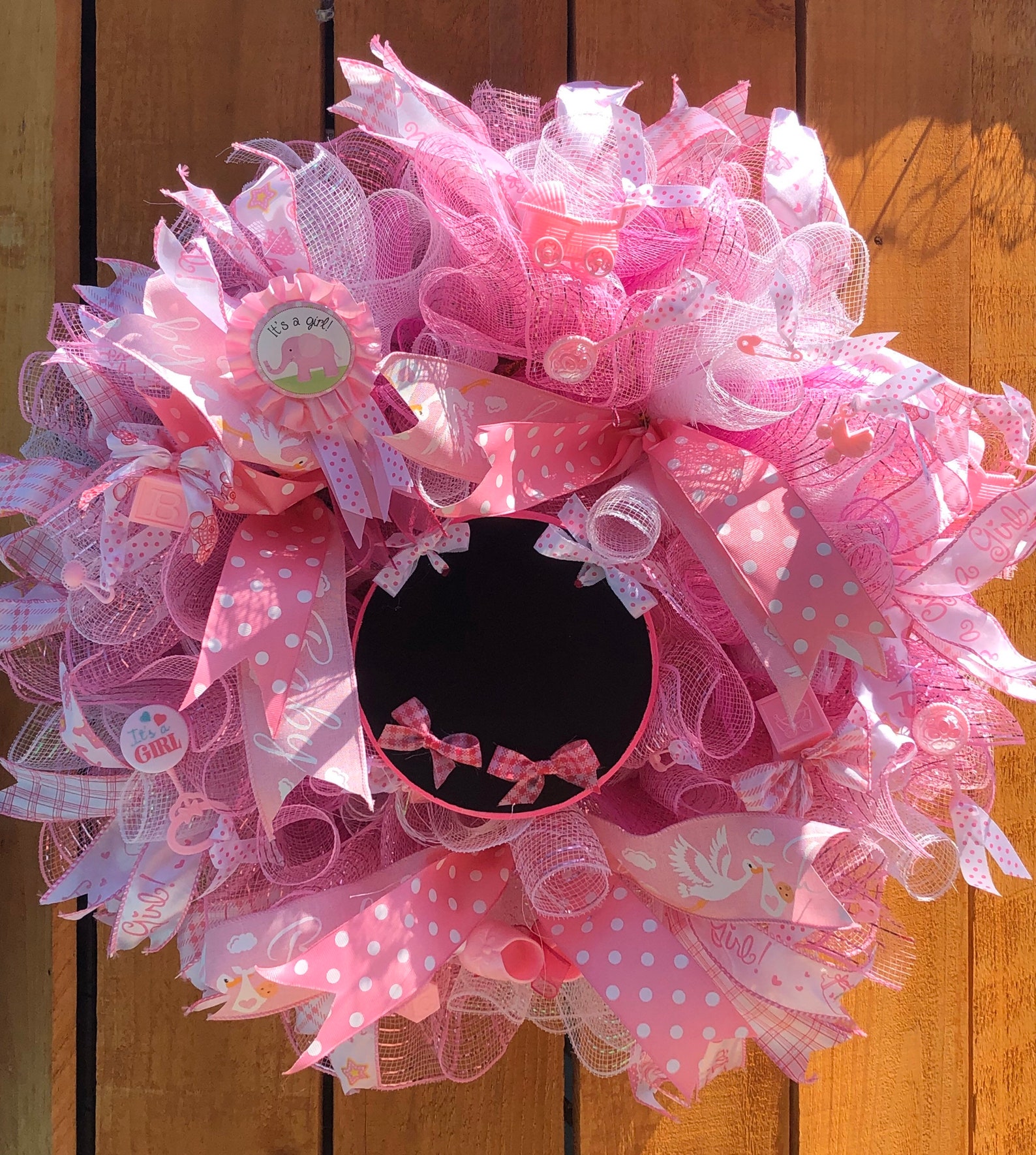 Baby Shower Wreath Its a Girl Wreath Pink Wreath Gender Etsy