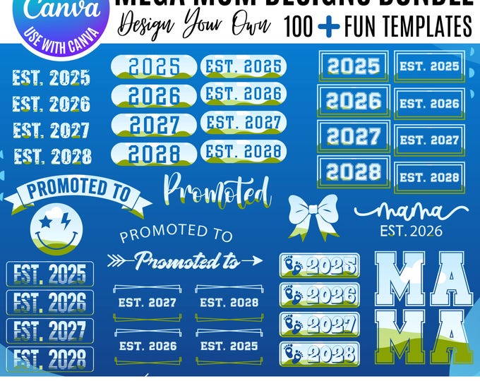 Mama Canva Frame Bundle, Canva Mama Template, Canva Mom Frames, Design your own Mama Canva Frames, Drag & Drop Canva Designs, Mom Gift