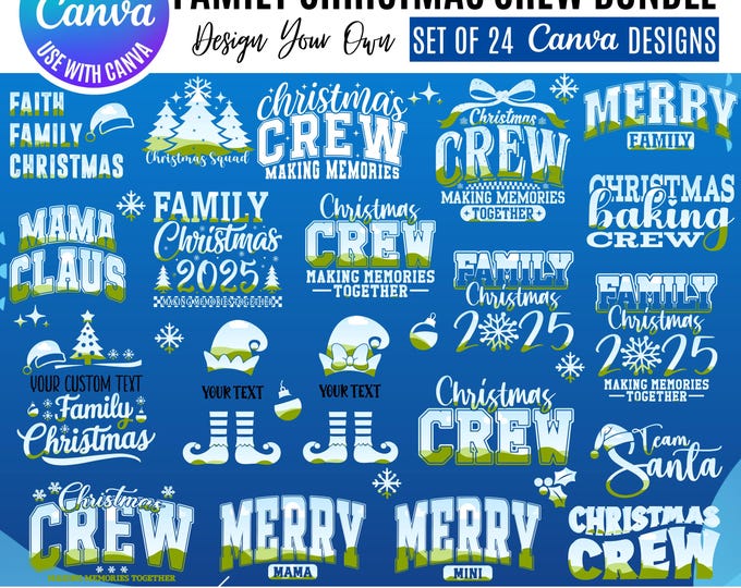 Family Christmas Crew: Matching Shirt Canva Templates (Digital Download)