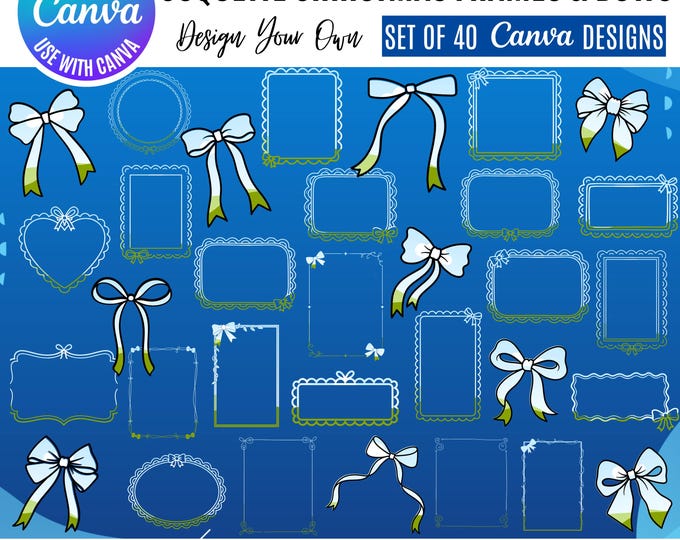 Coquette Christmas Canva Frames: Pink Holiday Templates (Digital Download), Canva Coquette Christmas Bows, Canva Frame Templates