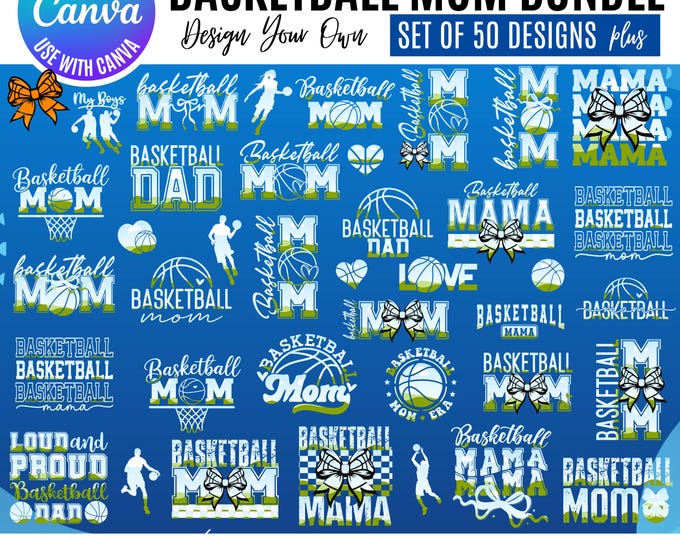 Basketball Mama Canva Bundle, Canva Mom basketball Templates, Coquette Mama canva, Canva coquette basketball designs, Canva basketball mom