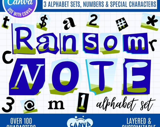 Ransom Letter Canva Alphabet: Cutout Magazine Clipart (Digital Download)