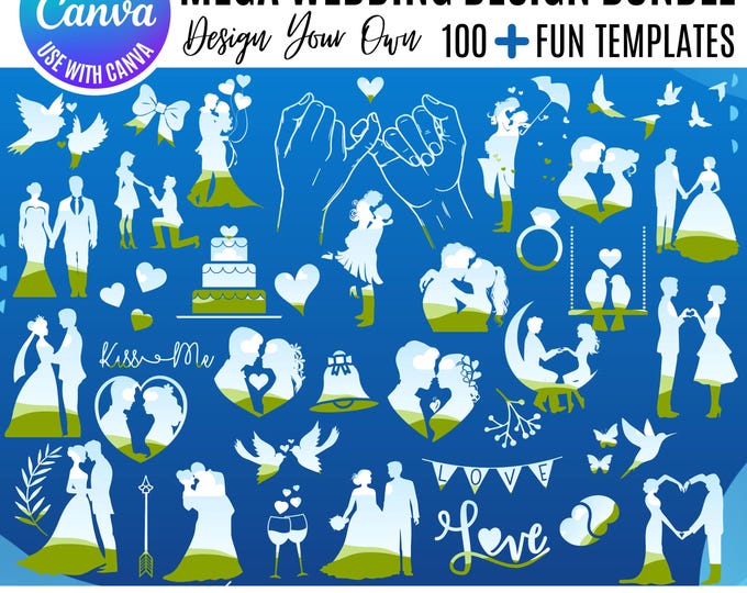 Wedding Canva Frames, Canva Wedding Templates, Bride Canva Templates, Templates for Wedding, Wedding Design Templates, Drag & Drop Templates