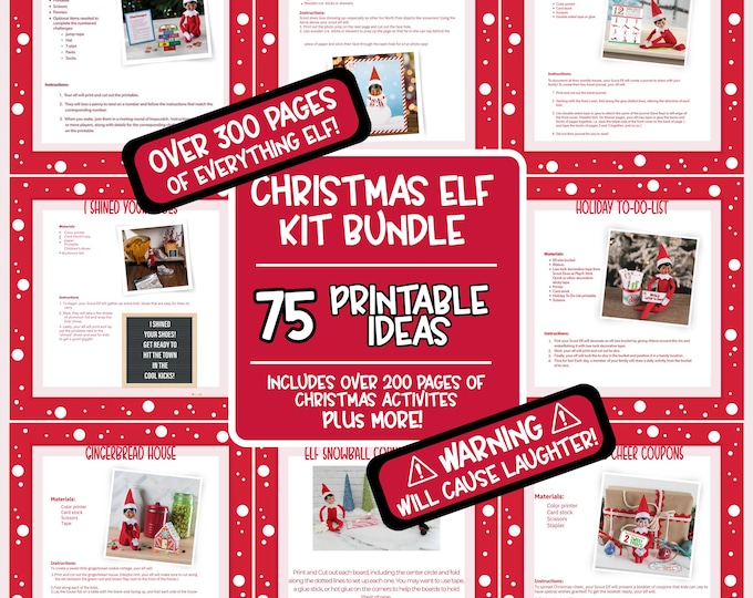 Printable Elf Kit: 35 Day Christmas Activities, Games, Letters (PDF)