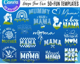 Mother's Day Canva Frames Bundle: 50+ Mama Coquette Templates (Digital Download)