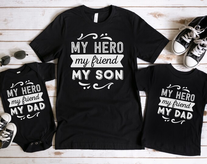 Gift for Father's Day shirt, Hero Dad shirt, Daddy t-shirt, Shirt for Dad, Father's Day tee, Matching Dad and Son shirt, Dad and Mini Shirt