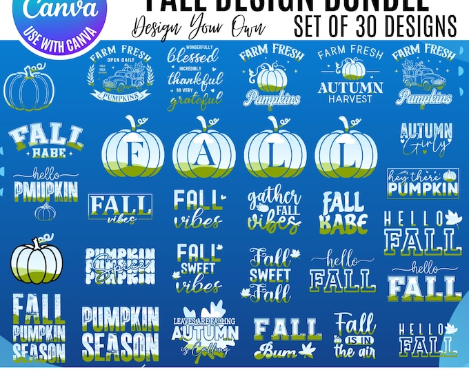 Canva Fall Bundle, Canva Fall Designs, Hello Fall, Pumpkin Season, Cozy Vibes Templates,  Fall Canva templates, Thanksgiving  Canva designs