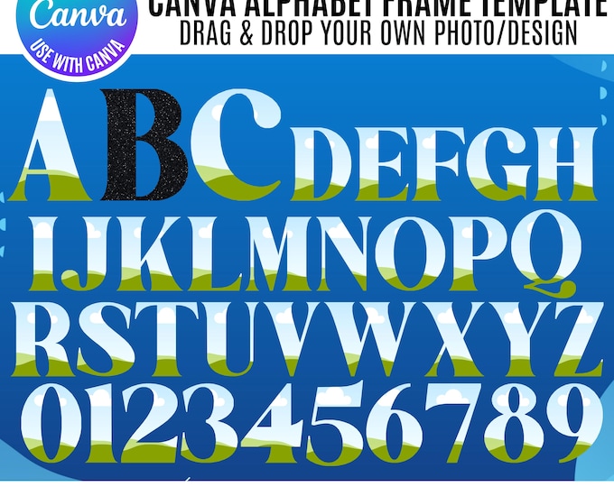 Canva letters bundle, Canva alphabet, DIY letter graphics, Canva design elements, Editable letters, Printable alphabet Modern alphabet canva