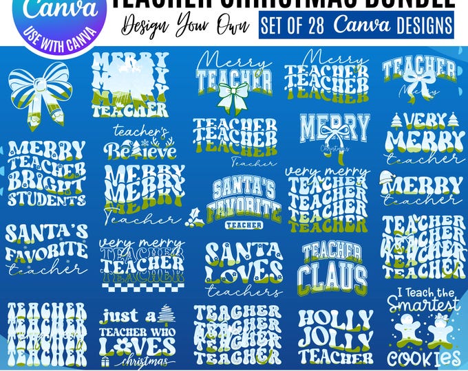 Teacher Christmas Canva Templates: Festive Classroom Designs (Digital Download)