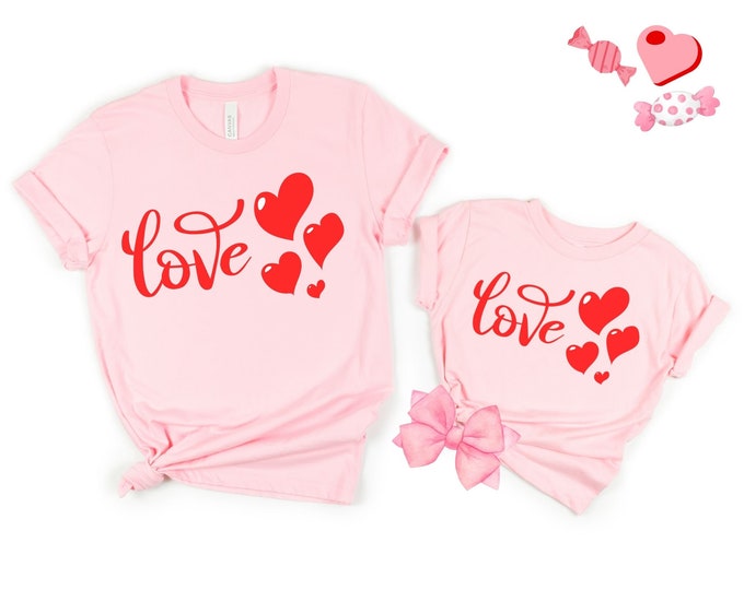 Valentine's Day Shirt - Mommy and Me Valentine's Day Tees - Heart Love Tee - Valentines Tees - Valentine's Shirts - Kids Valentines Day Tees