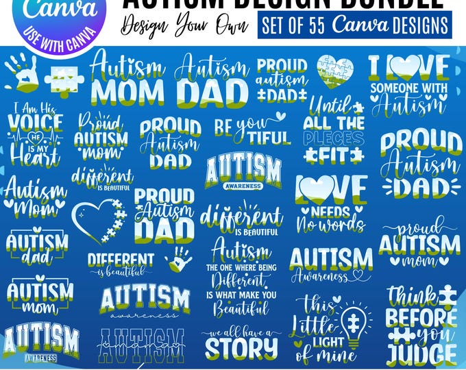 Autism Awareness Canva Templates: Social Media, Flyers (Editable, Digital Download)